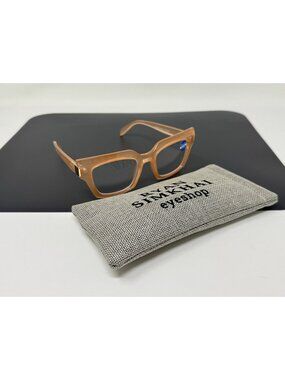 Ryan Simkhai R-9025 Blue Light Block Peach Frame  Reading Glasses + 1.75